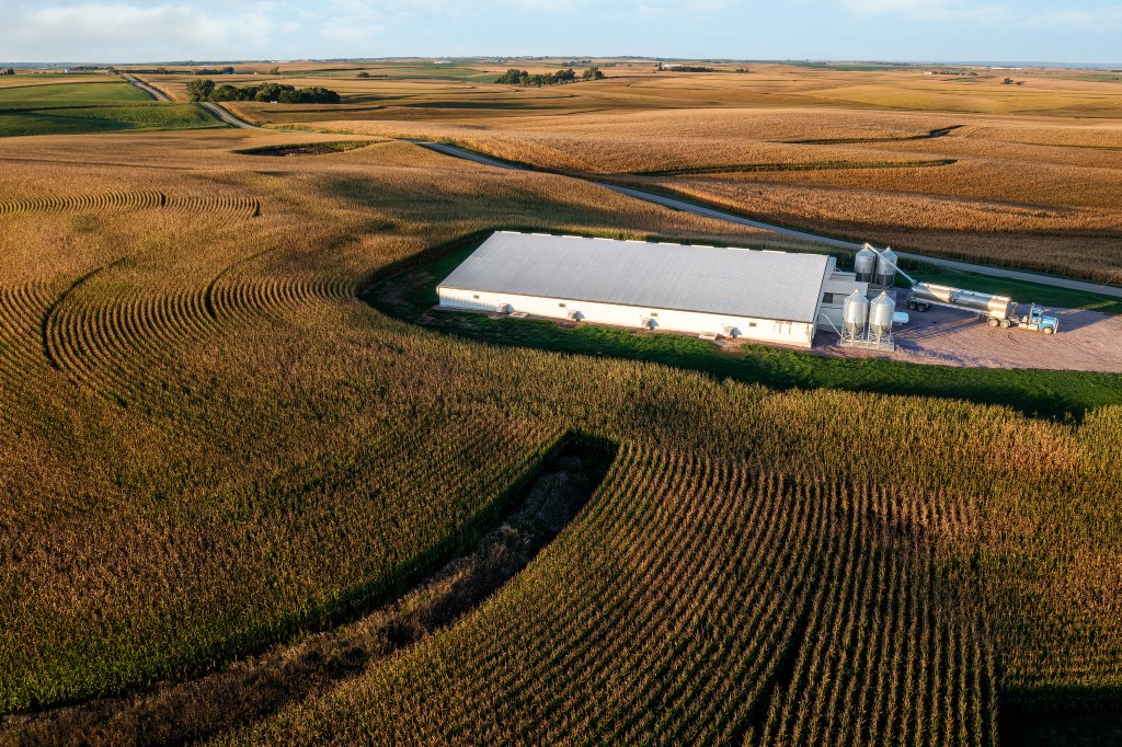 Aerial of AP Farm and Feed Truck