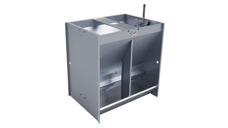 Comedouro terminação AP PRO para suínos, projetado para alta produtividade – modelo 2 bocas duplo.